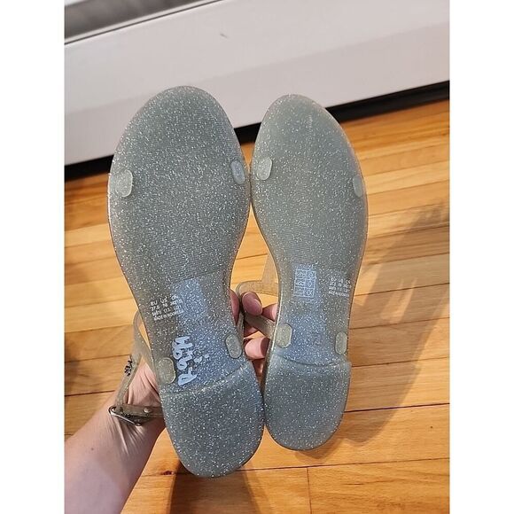 NEW Stuart Weitzman Size 7B Millie Jelly Flat Sandals Silver $125 - Picture 4 of 5